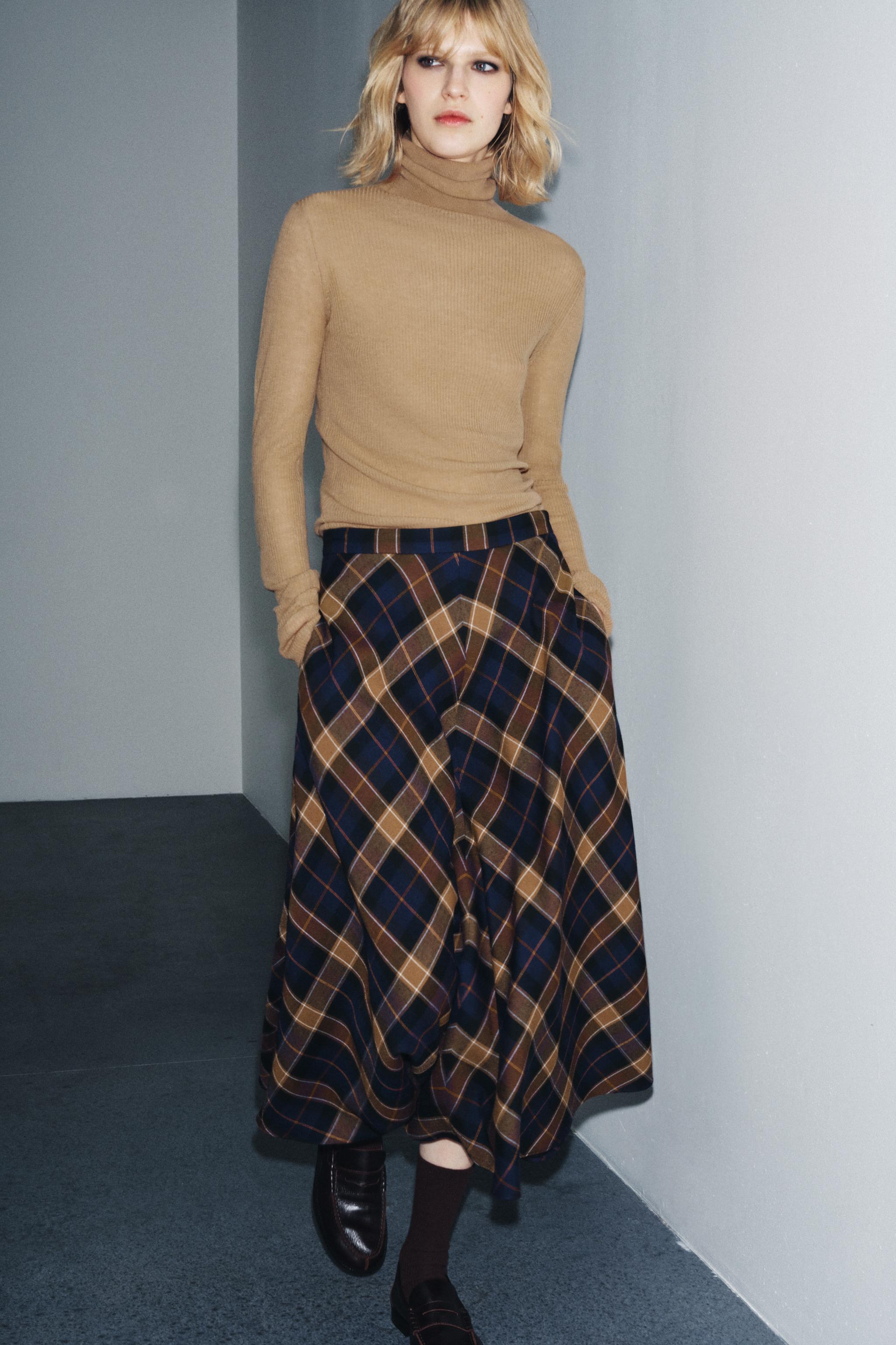 JUPE CAPE À CARREAUX ZW COLLECTION ÉDITION LIMITÉE